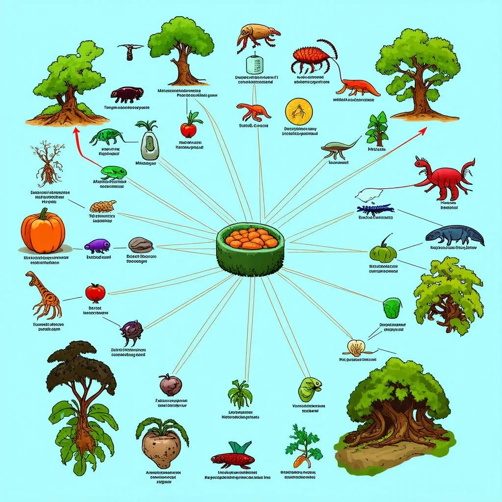 Complex Food Web Illustration